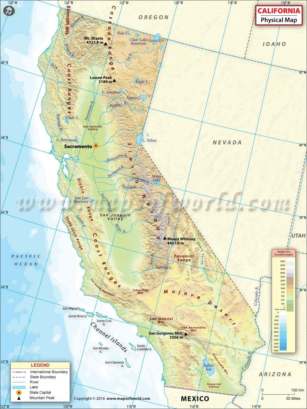 Ddafdfeeadcc Best Maps Of Physical Map Of California Landforms - California Landforms Map