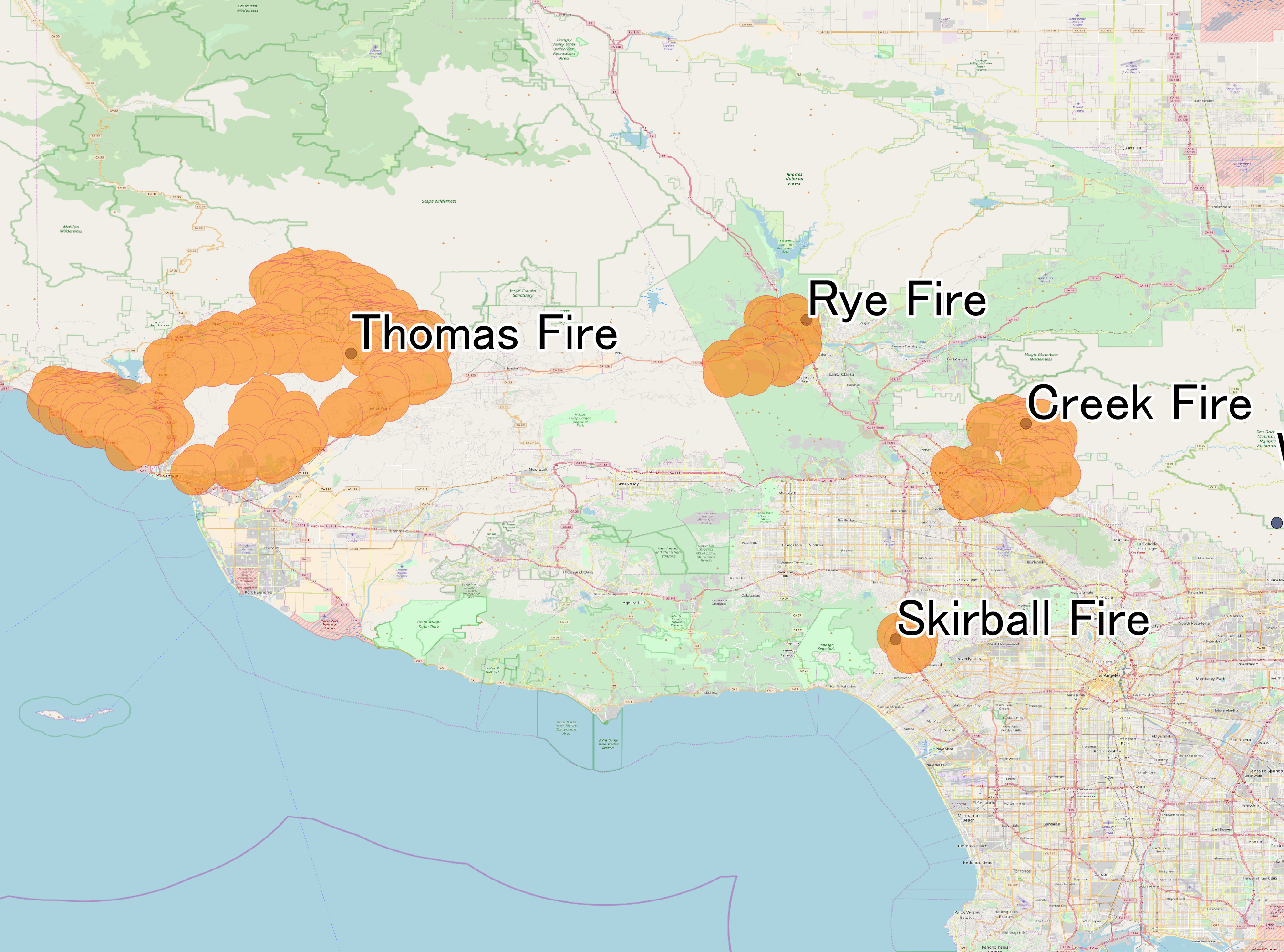 December 2017 Southern California Wildfires - Wikipedia - California Mountain Fire Map