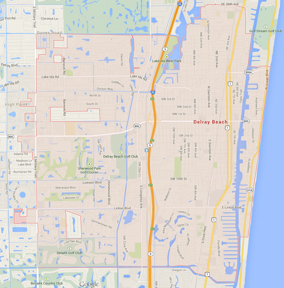 Delray Beach Florida Map - Indian Harbour Beach Florida Map