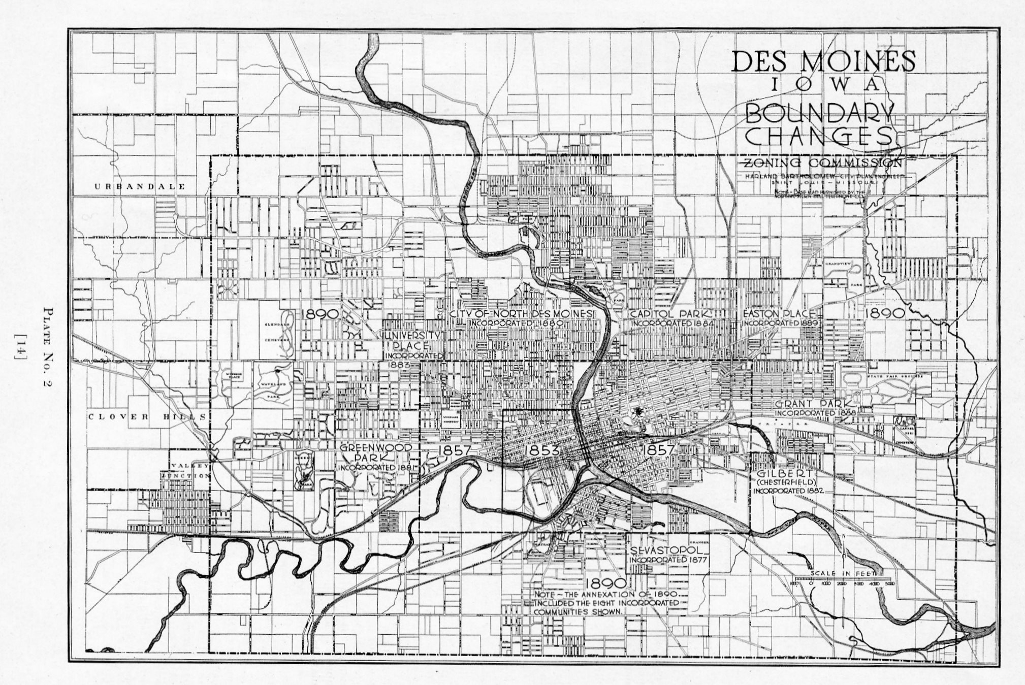 Des Moines Expansion – 1890 Map | Des Moines Local History - Printable Map Of Des Moines Iowa