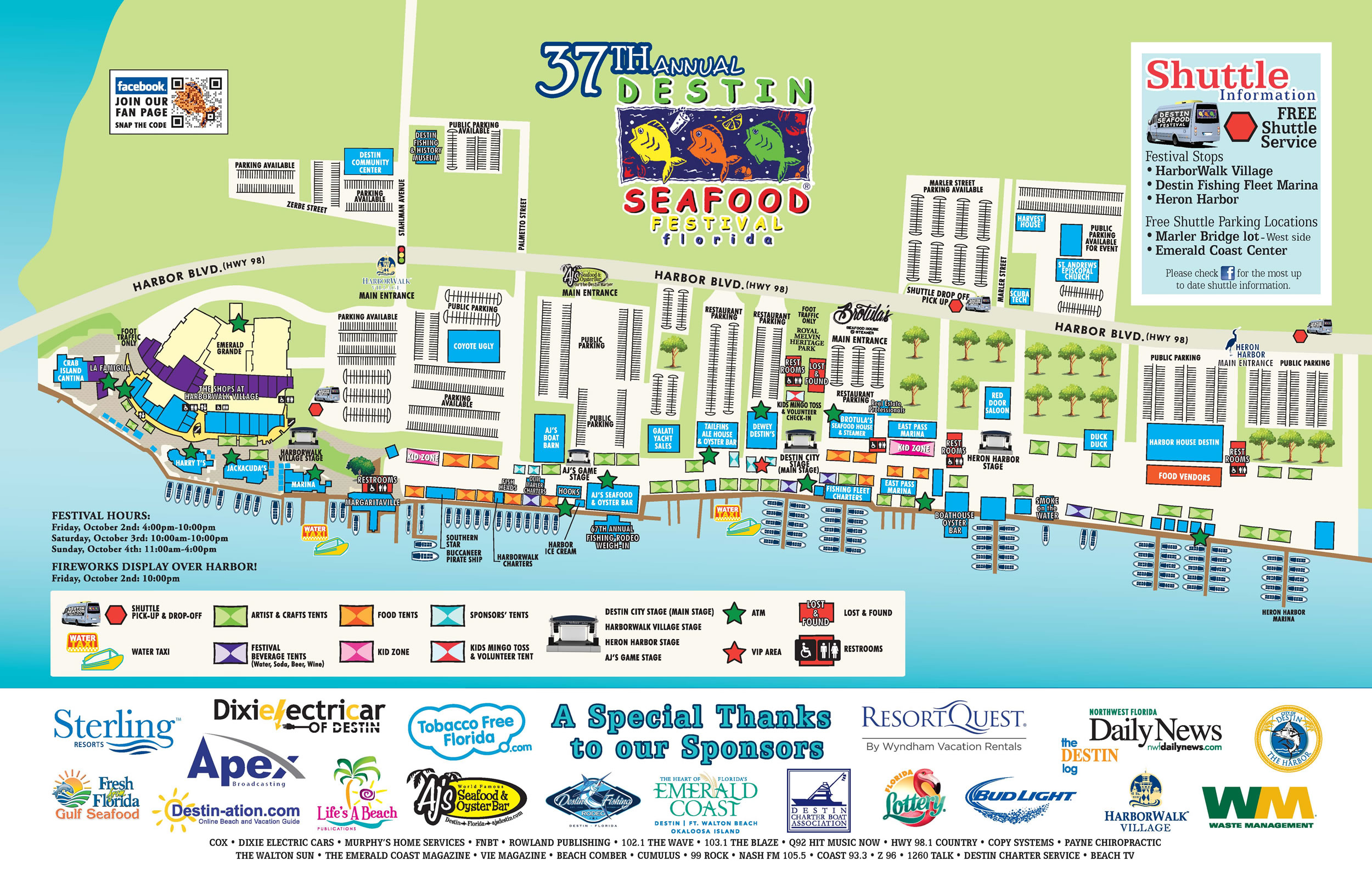 Destin Seafood Festival - Destin Harbor - Parking And Maps - Destin Florida Map Of Beaches