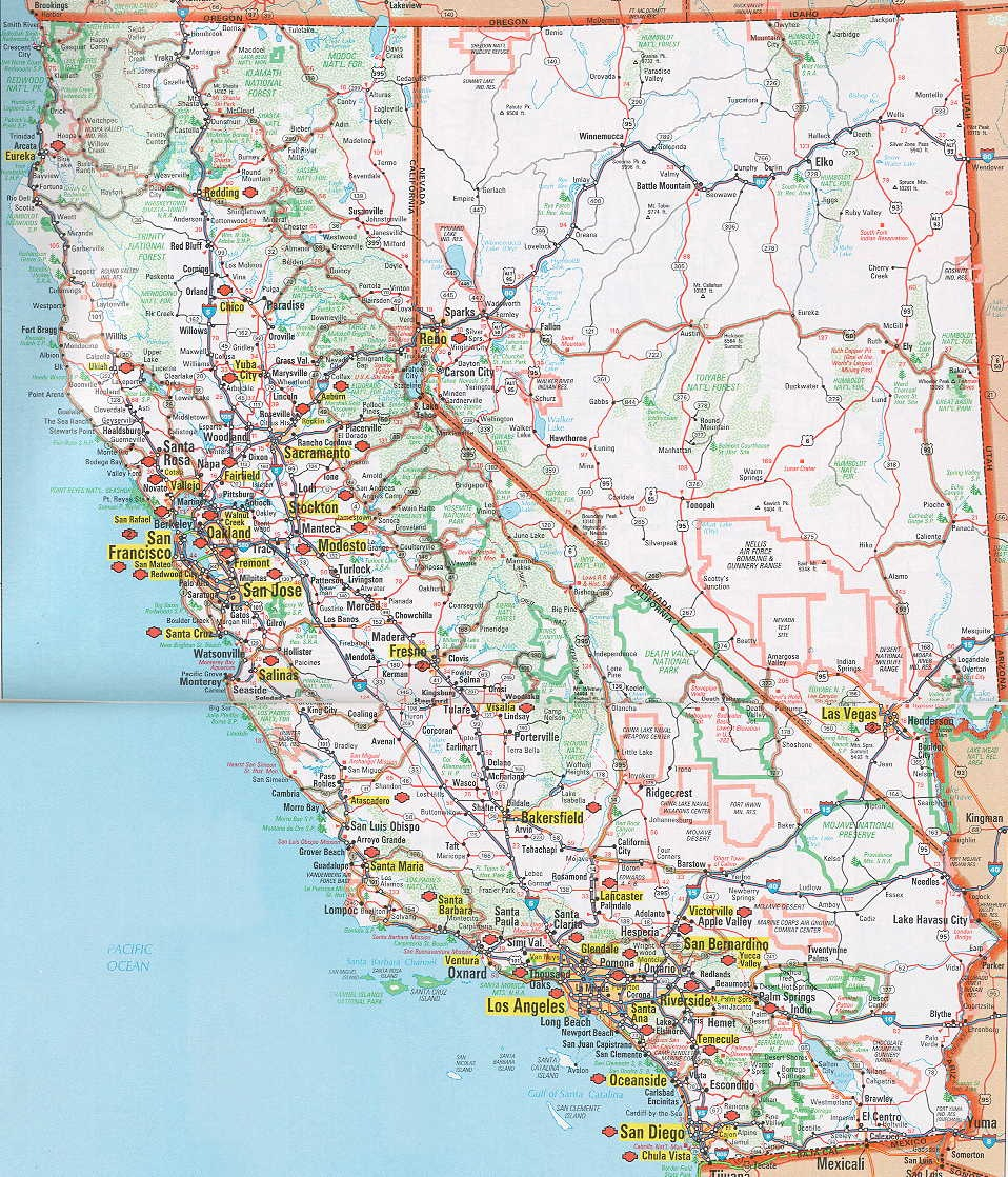 Detailed Map California And Travel Information | Download Free - Free California Map
