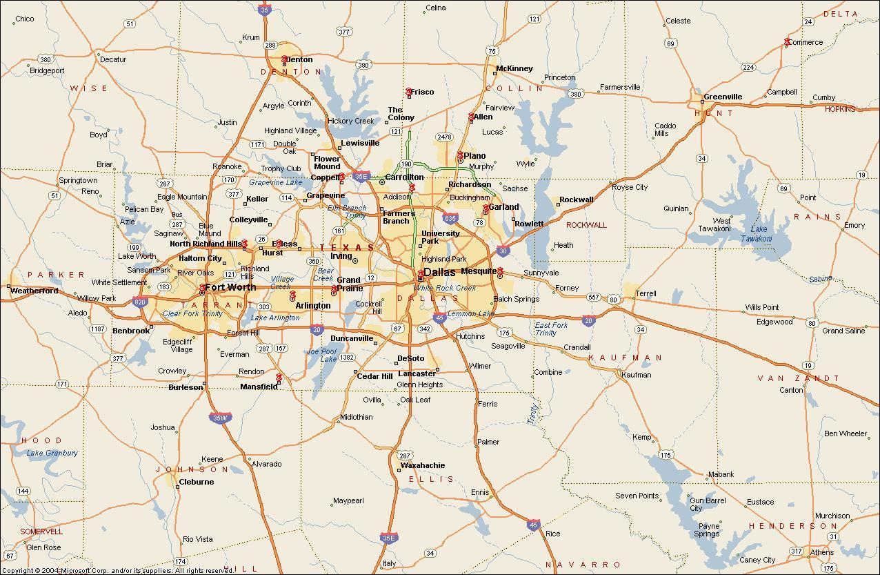 Dfw Metroplex Map - Map Of Dfw Metroplex Area (Texas - Usa) - Where Is Fort Worth Texas On A Map