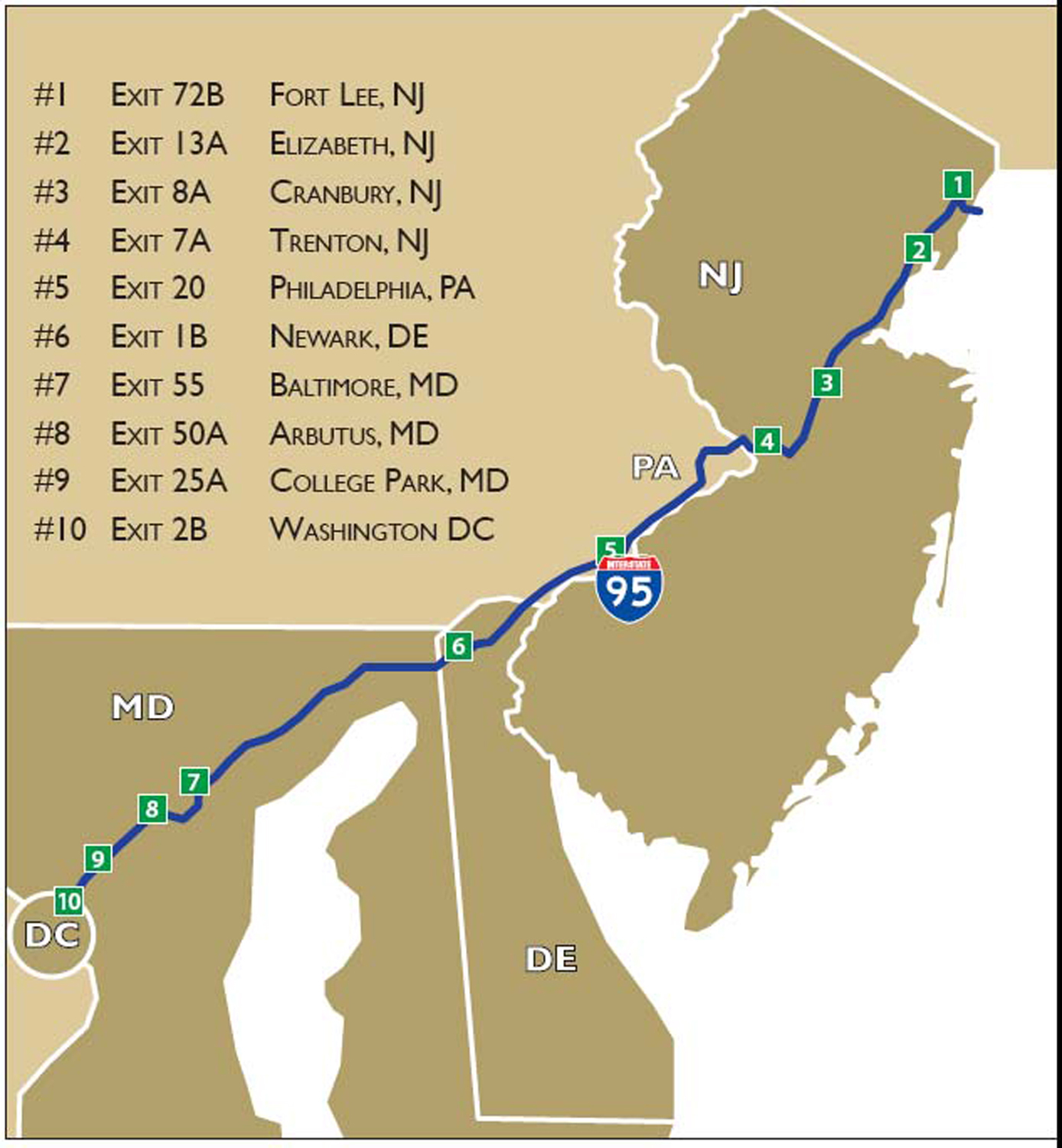 Dining Stops Worth Making Along I-95 | Edible Jersey - Map Of I 95 From Nj To Florida