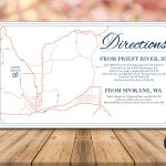 Directions Card, Custom Wedding Map, Details Card, Invitation Map   Printable Map Directions For Invitations