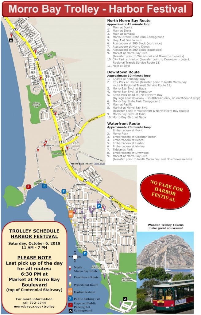 Directions, Maps, Free Trolley Information & Routes Morro Bay Morro