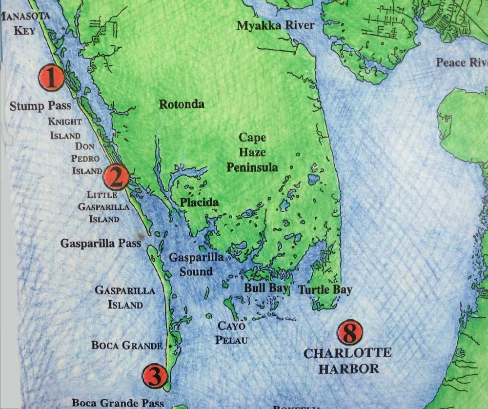 Discover A Less Well-Known String Of Islands -- Gasparilla Island - Manasota Key Florida Map