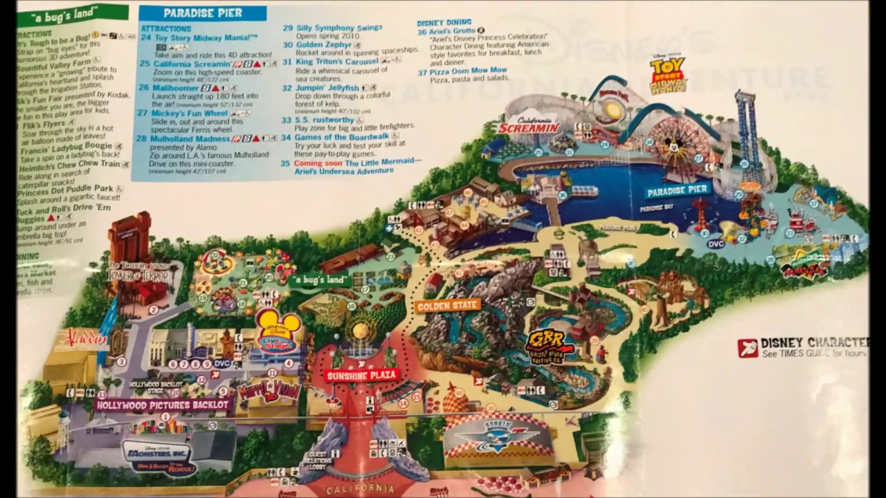 Disney California Adventure Maps Over The Years #1 - See Video #2 - California Adventure Map 2017