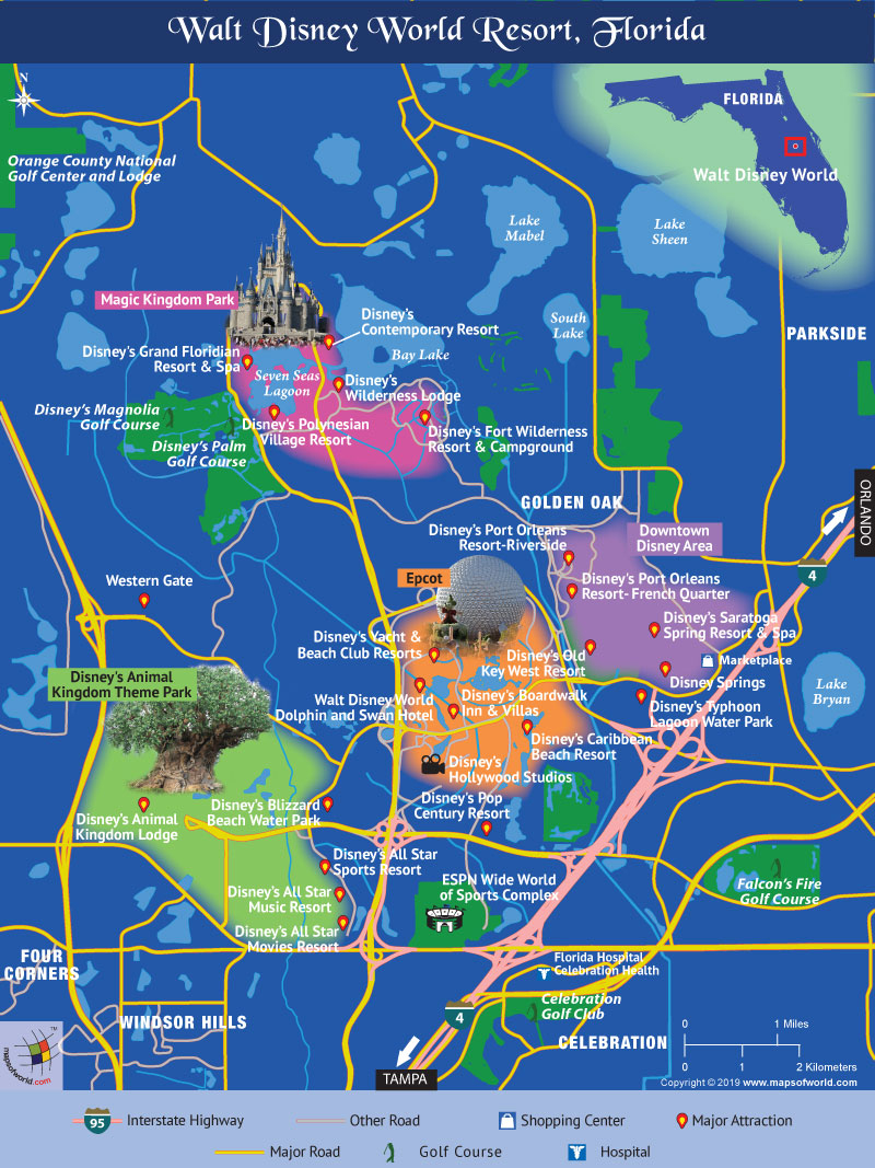 Disney World Map - Disney Florida Maps 2018