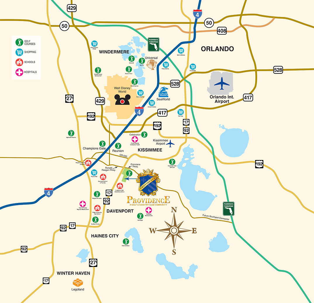 Disney World Vacation Community - New Homes Near Orlando - Davenport Florida Map