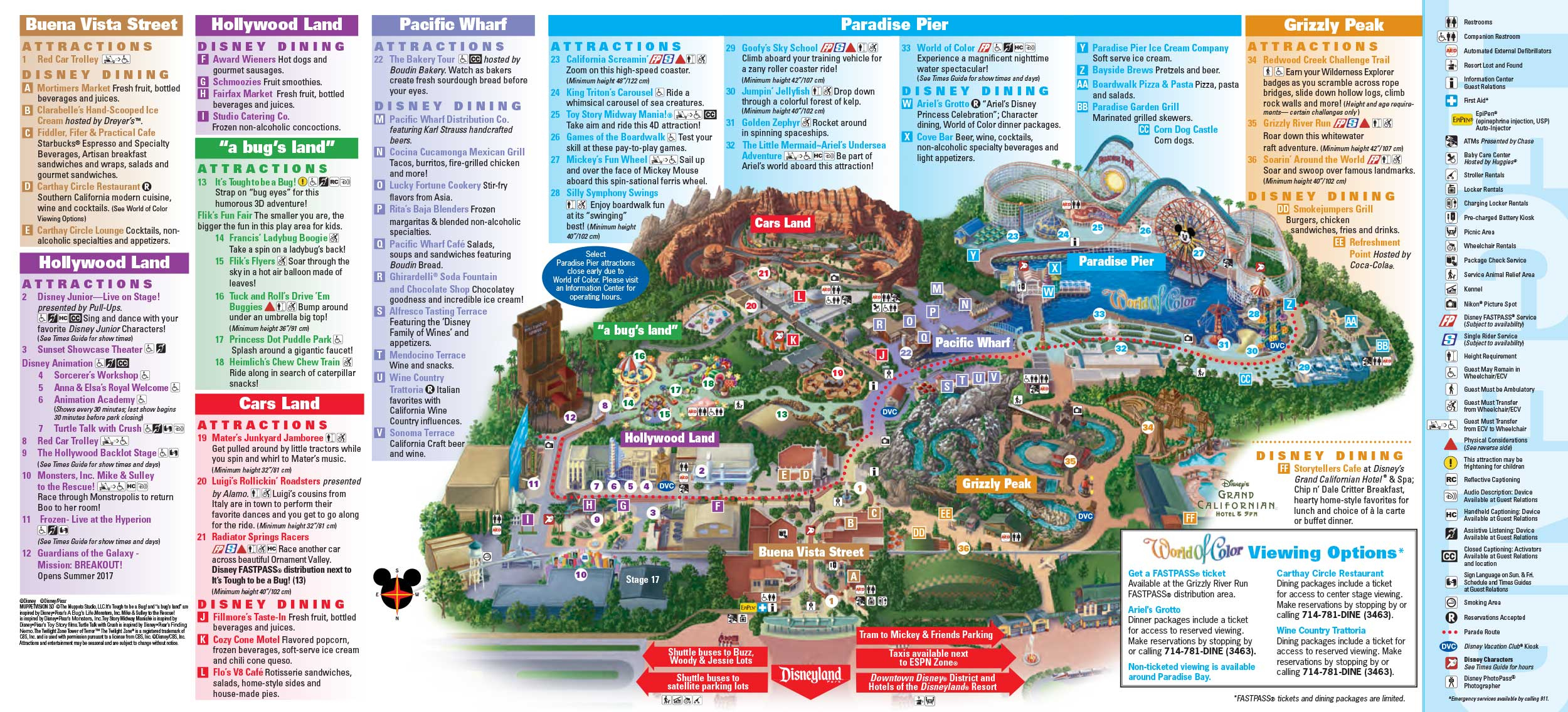 Disneyland Park Map In California, Map Of Disneyland - California Adventure Map 2017 Pdf