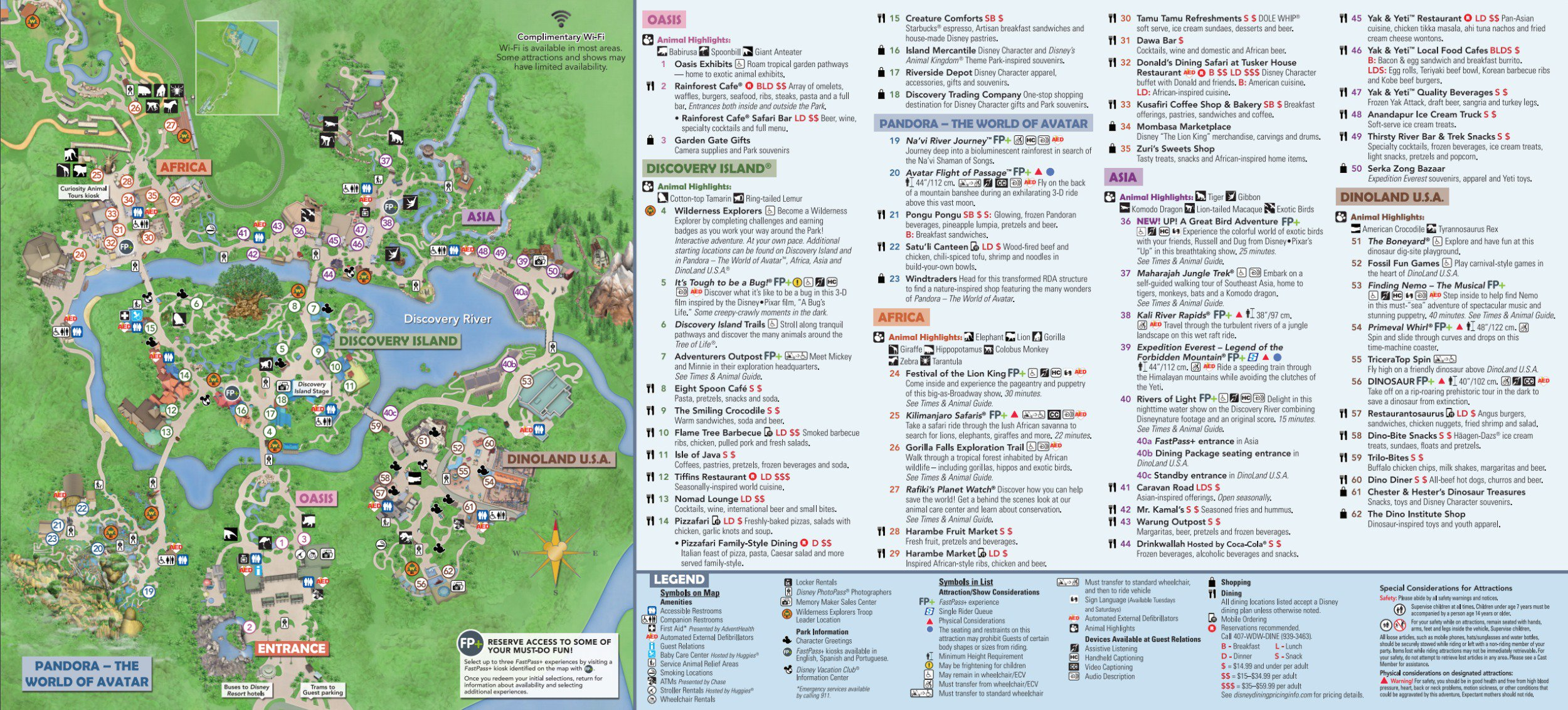 Disney&amp;#039;s Animal Kingdom Map Theme Park Map - Disney World Florida Map 2018