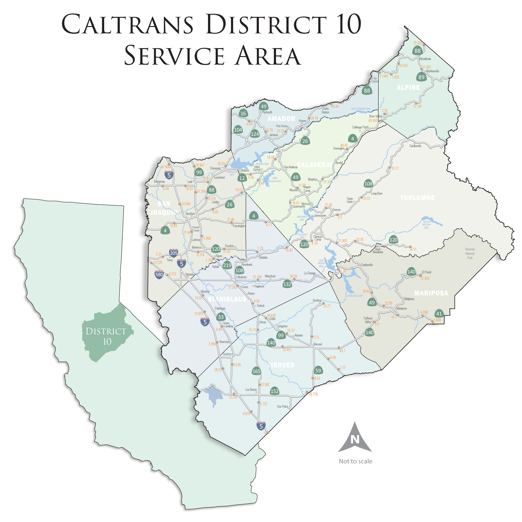 District 10 - Stockton - California Chain Control Map