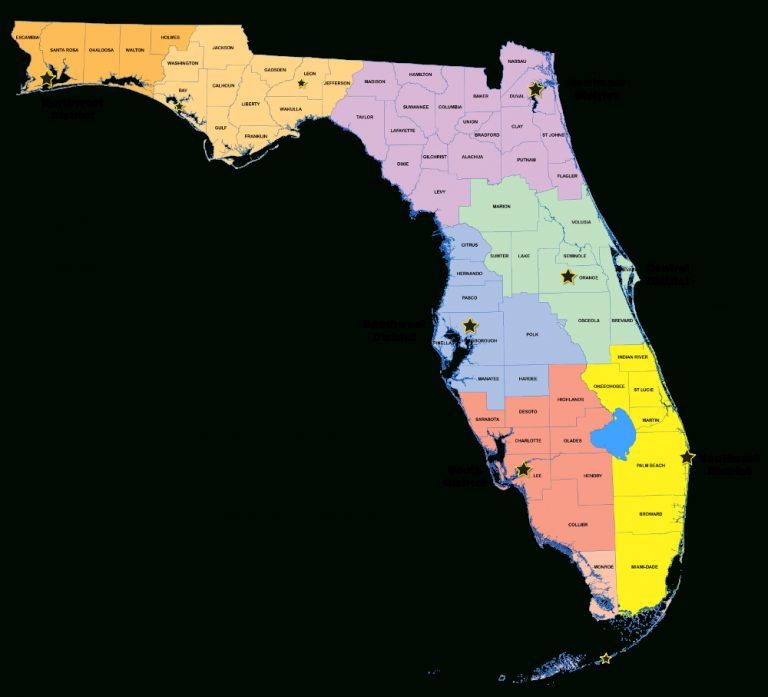 Districts | Florida Department Of Environmental Protection - Map Of Sw ...