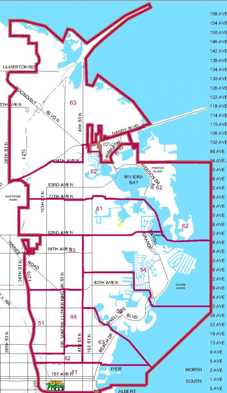 Districts - Map Of St Petersburg Florida Area  Printable Maps