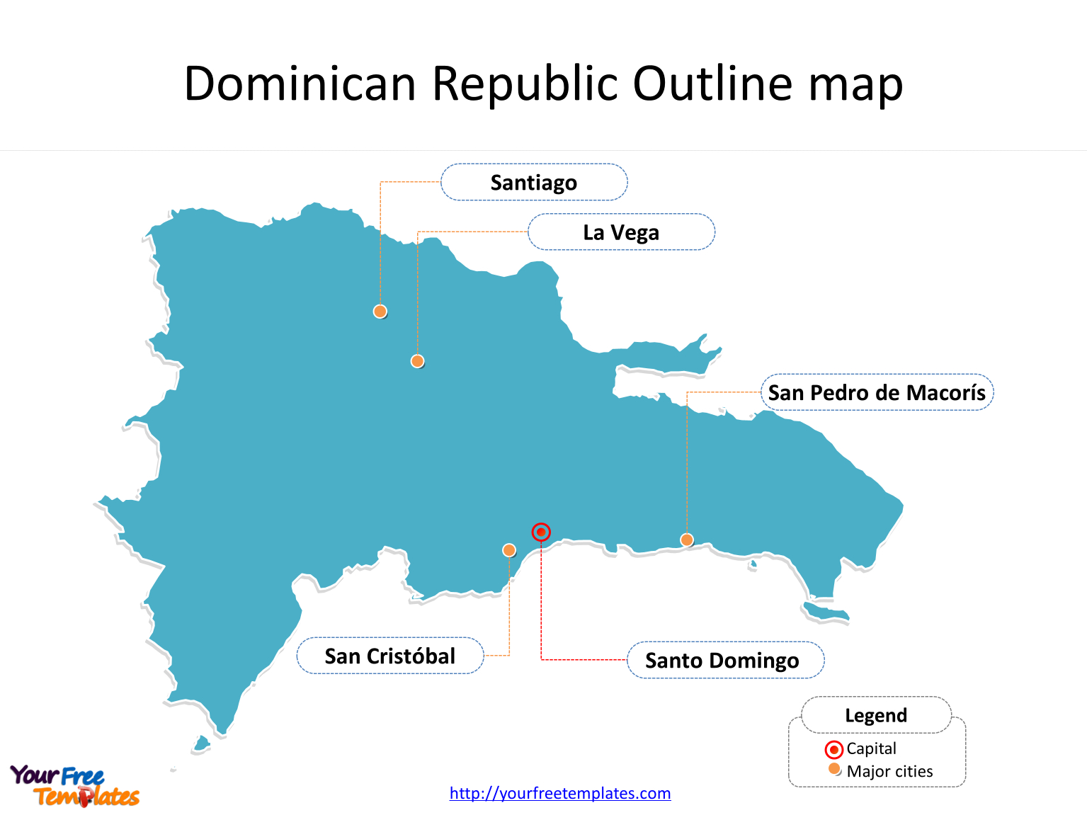 Dominican Republic Map Templates - Free Powerpoint Templates - Free Printable Map Of Dominican Republic