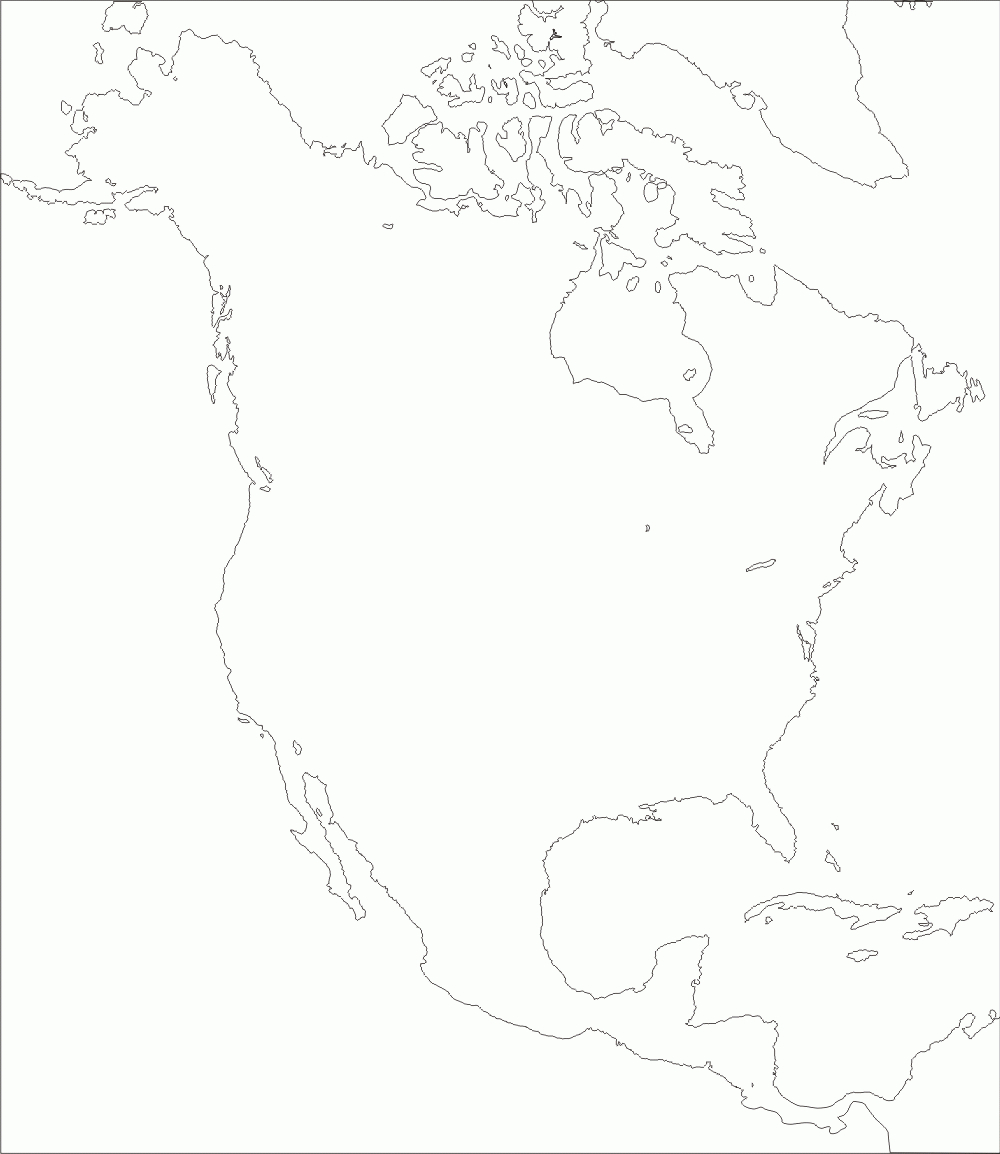 Free Printable Outline Map Of North America Printable Templates