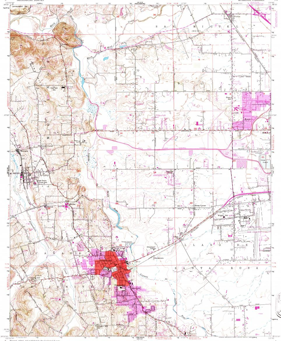 Download Topographic Map In Area Of Sebastopol, Graton - Mapstor - Graton California Map
