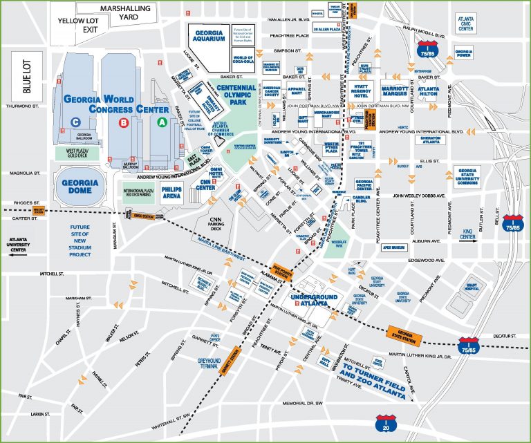 Downtown Atlanta Tourist Map - Street Map Of Downtown Miami Florida ...