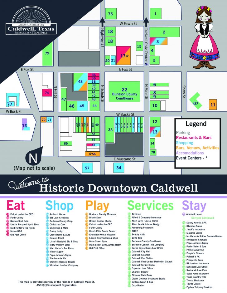 Downtown Map - Caldwell Texas Map - Printable Maps