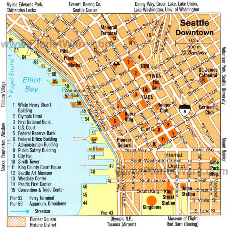 Downtown Seattle Walking Map Walking Map Of Downtown Seattle Printable Map Of Downtown 2346