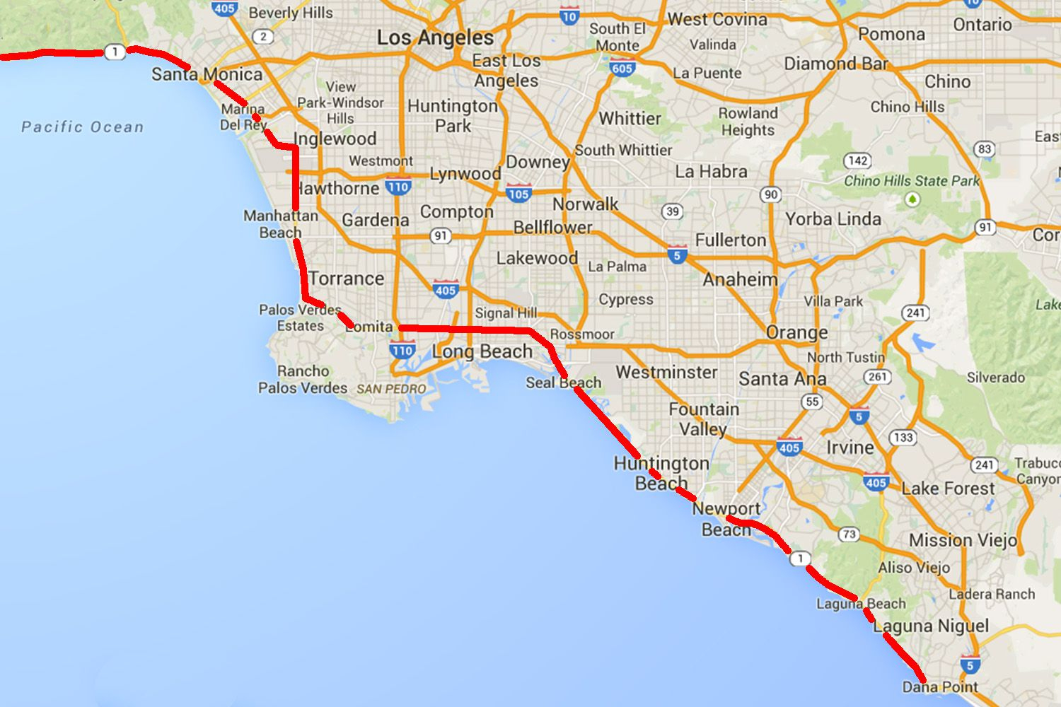 Drive The Pacific Coast Highway In Southern California - California Coastal Highway Map