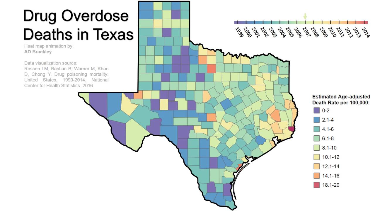 Drug Overdose Deaths In Texas - Youtube - Texas Heat Map