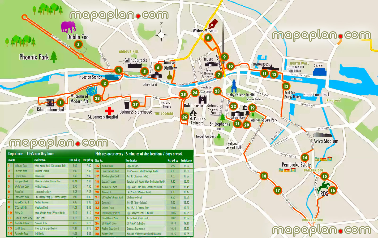Dublin Maps - Top Tourist Attractions - Free, Printable City Street - Printable Map Of Dublin