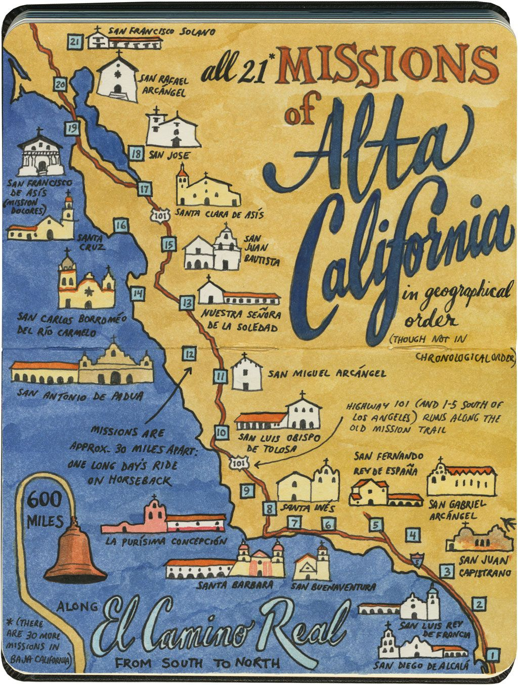 Earlier This Year I Visited All 21 California Missions—And Created - California Missions Map For Kids