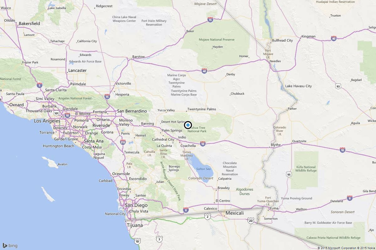Earthquake 3 7 Quake Strikes Near Twentynine Palms Calif Los 29 Palms California Map 