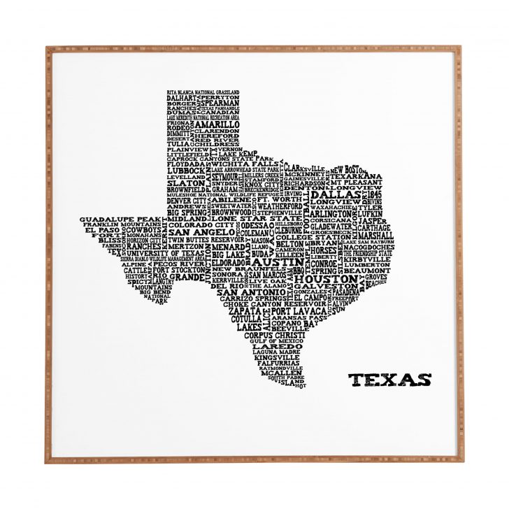Texas Map Framed Art