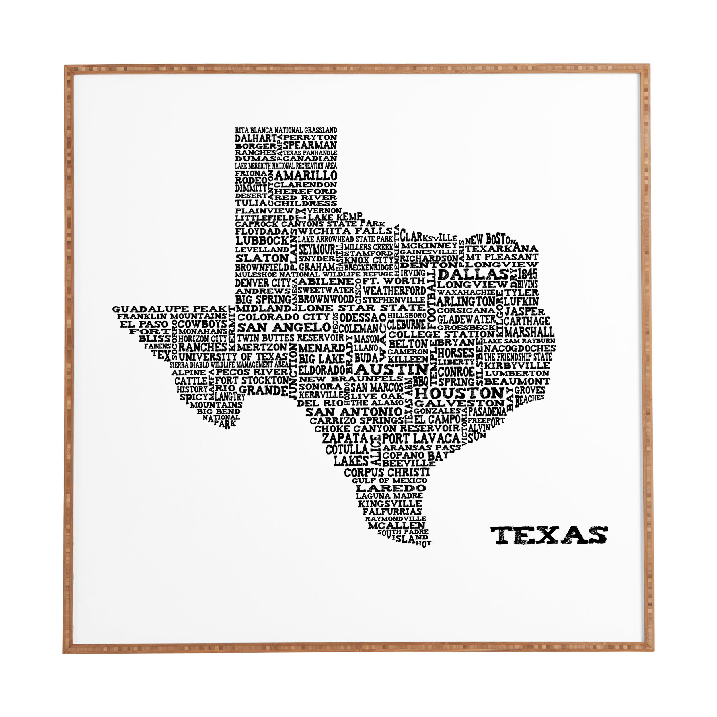 East Urban Home &amp;#039;texas Map&amp;#039; Framed Graphic Art &amp;amp; Reviews | Wayfair - Texas Map Framed Art