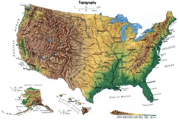Printable Topographic Map Of The United States
