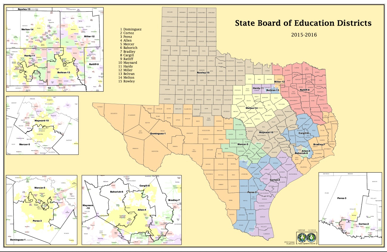 Educational Equity, Politics &amp;amp; Policy In Texas: Texas State Board Of - Texas State District Map