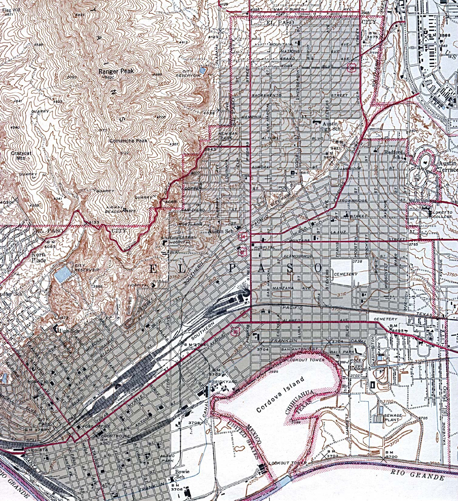 El Paso County, Texas: Maps And Gazetteers - El Paso County Map Texas