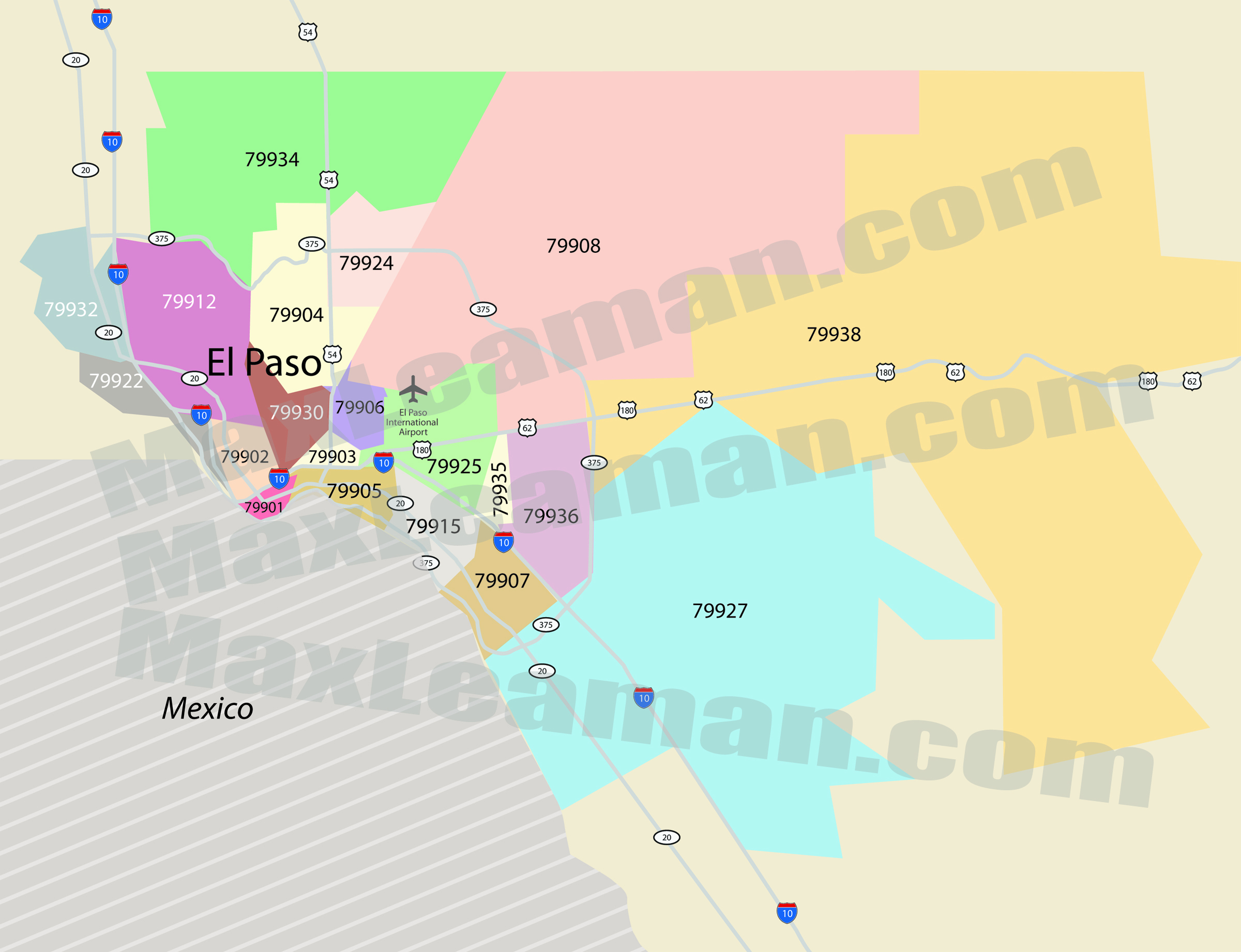 El Paso Texas Zip Code Map | Business Ideas 2013 - Where Is El Paso Texas On The Map