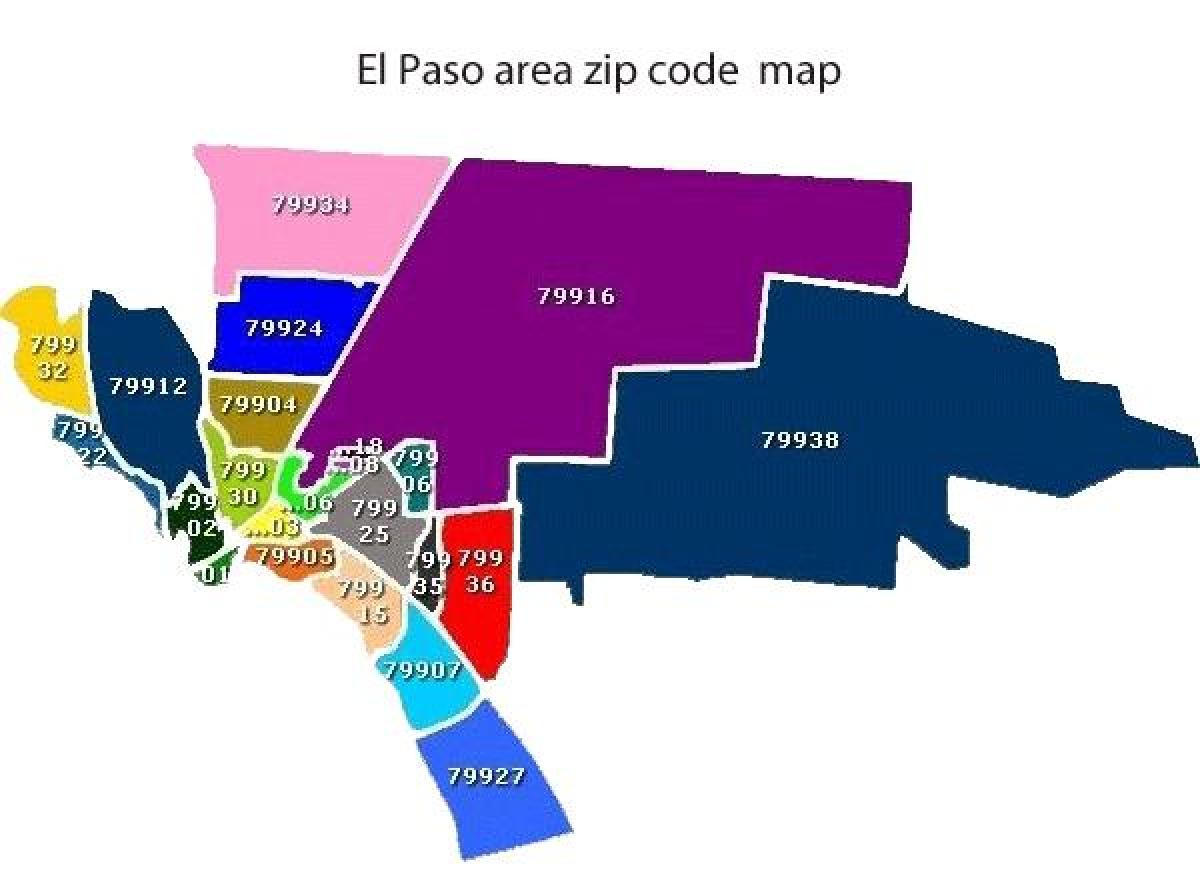 El Paso Zip Code Map - Carte De El Paso County Texas (Texas - Usa) - El Paso County Map Texas