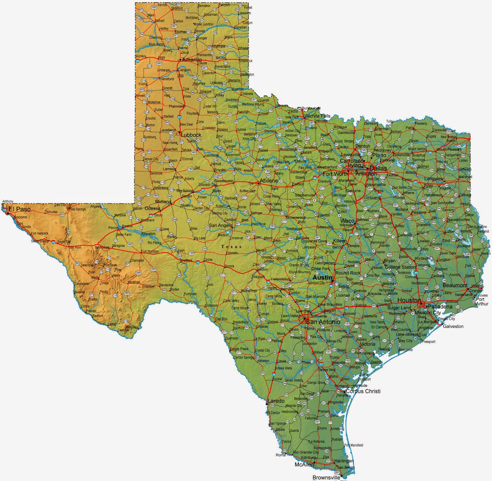 Entire Map Of Texas - Free Printable Maps - Complete Map Of Texas