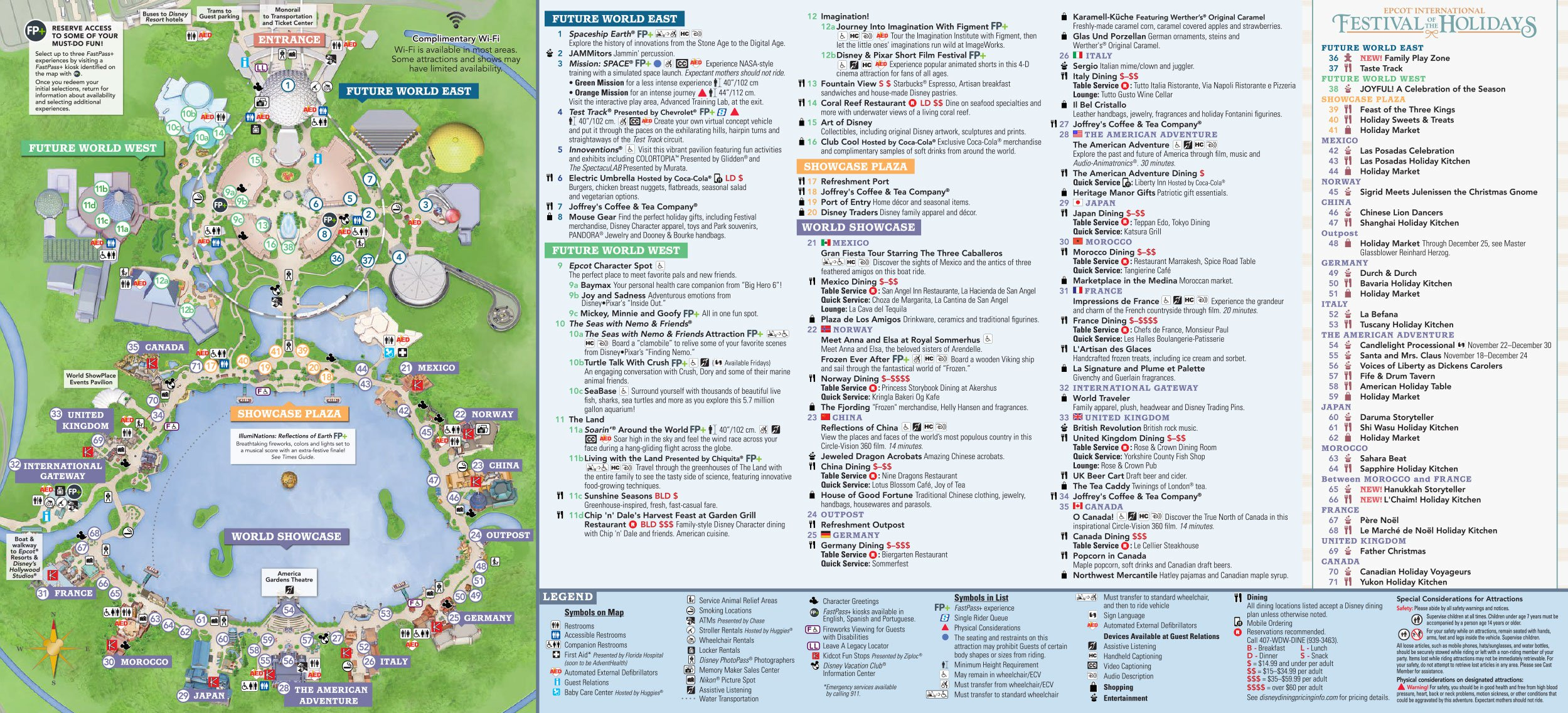 Epcot International Festival Of The Holidays Map 2018 At Walt Disney - Epcot Florida Map