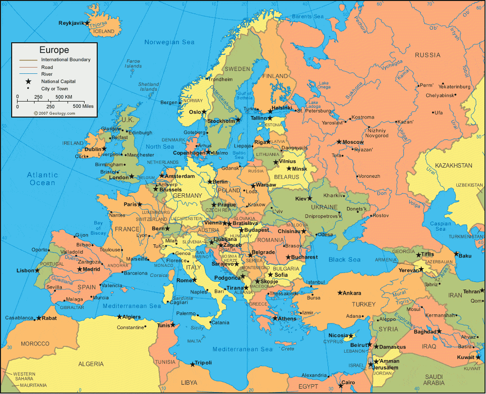Europe Map And Satellite Image - Free Printable Satellite Maps