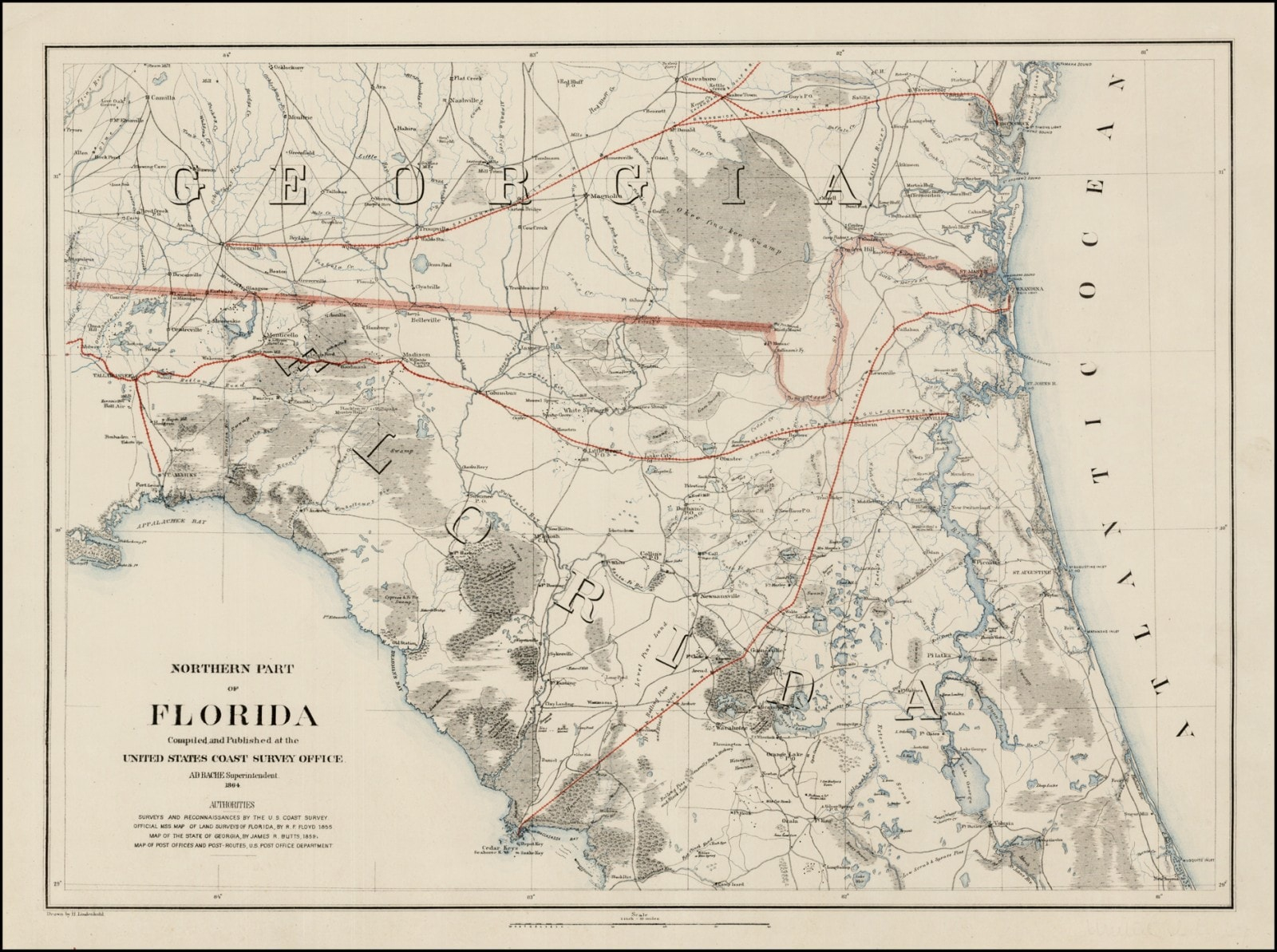 Exceptional Florida Map Prepared For The Union Army - Rare &amp;amp; Antique - Antique Florida Maps For Sale