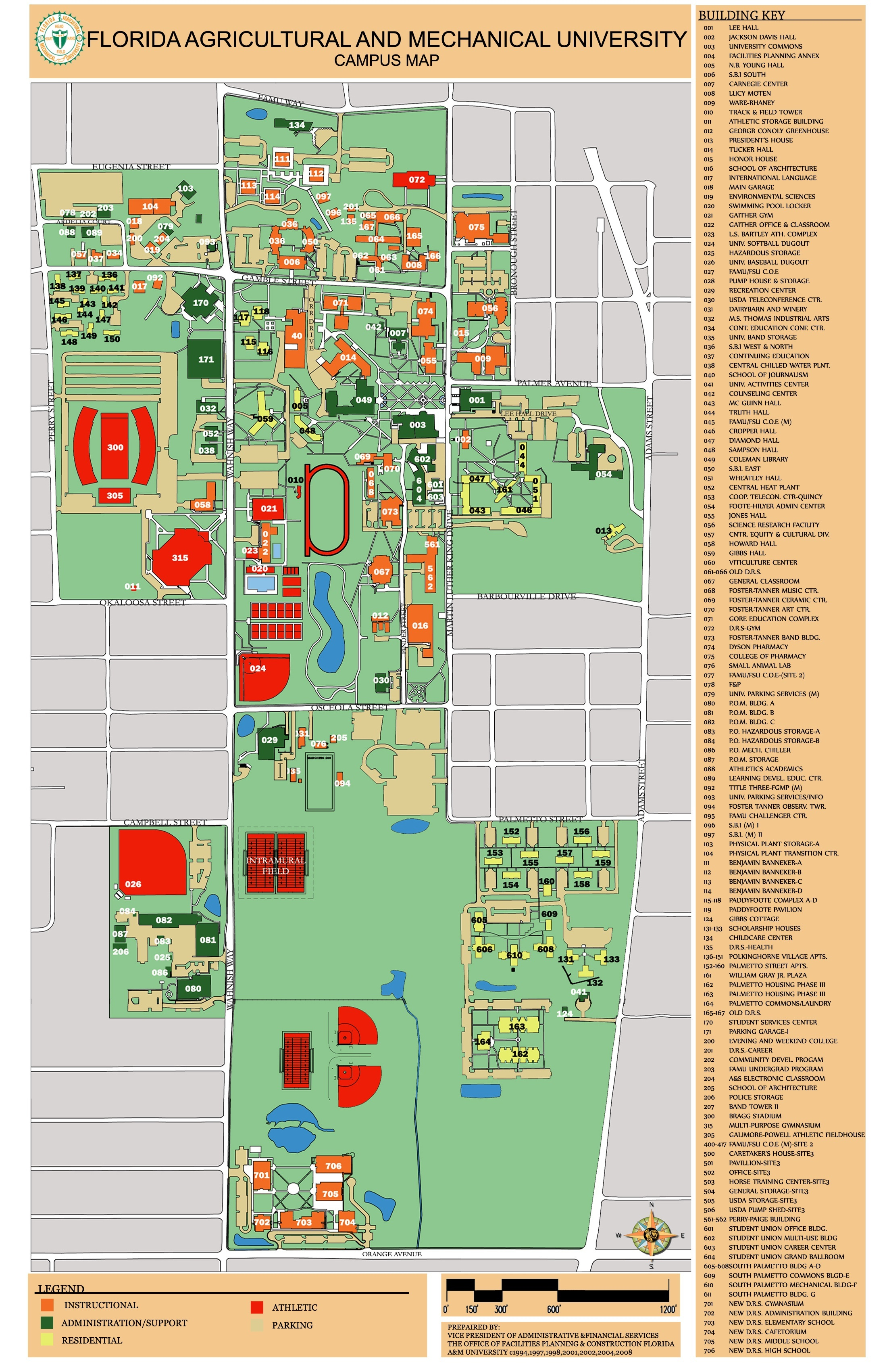 Facilities, Planning, Construction And Safety- Florida Agricultural - Florida State University Map