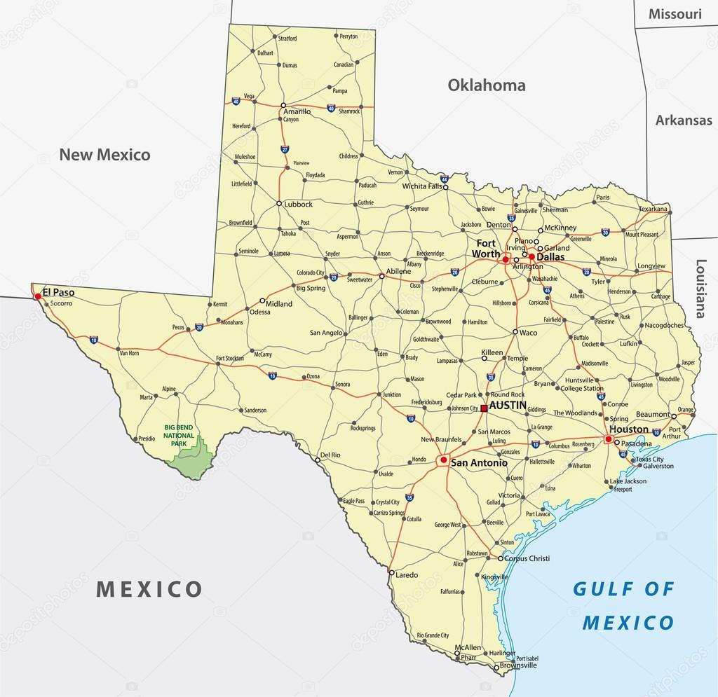 Feuille De Route Au Texas — Image Vectorielle Lesniewski © #51835567 - Brady Texas Map