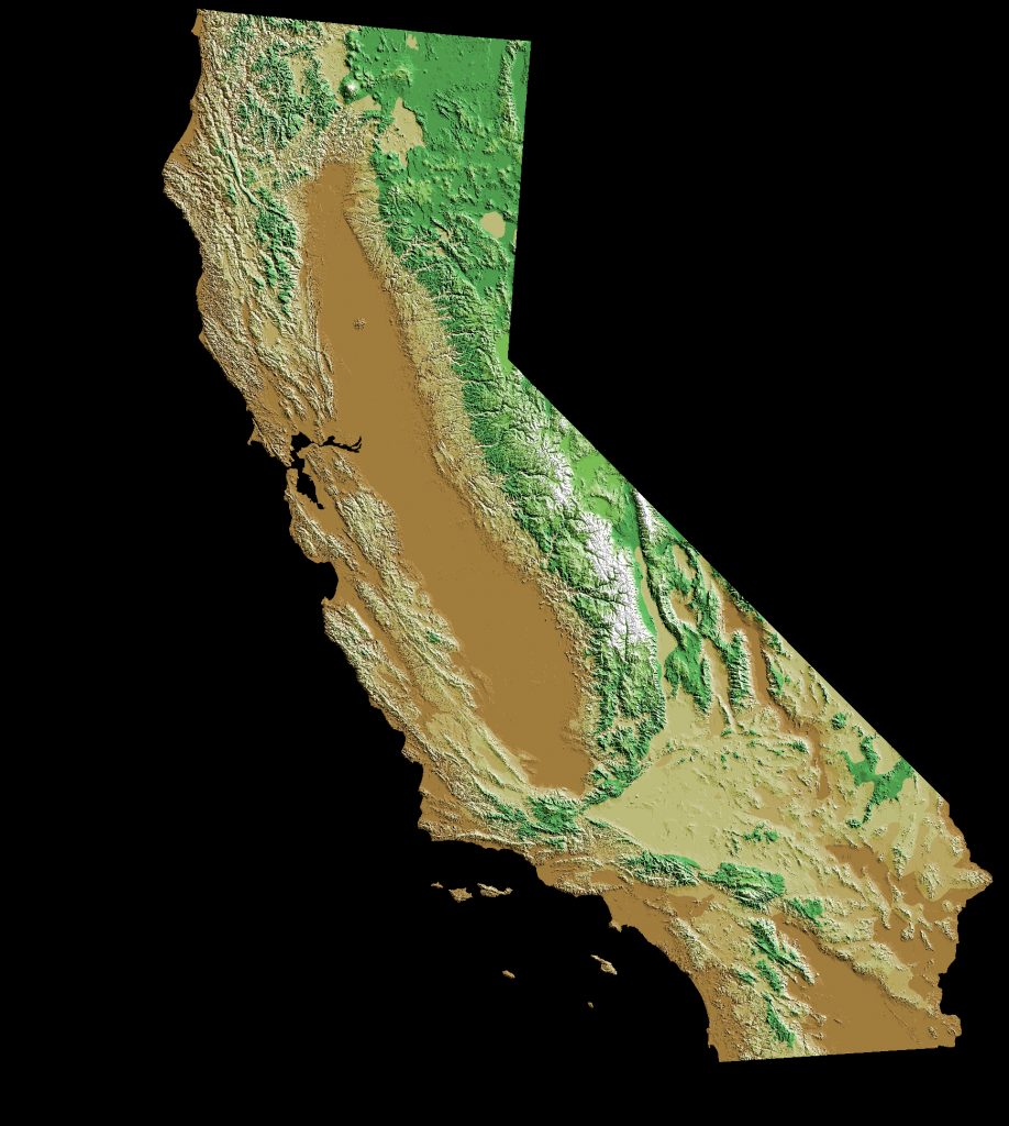 FichierdigitalElevationMapCalifornia — Wikipédia California Elevation Map Printable Maps