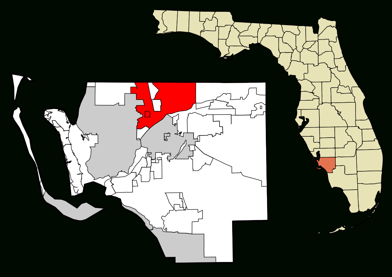Fichier:lee County Florida Incorporated And Unincorporated Areas - North Fort Myers Florida Map