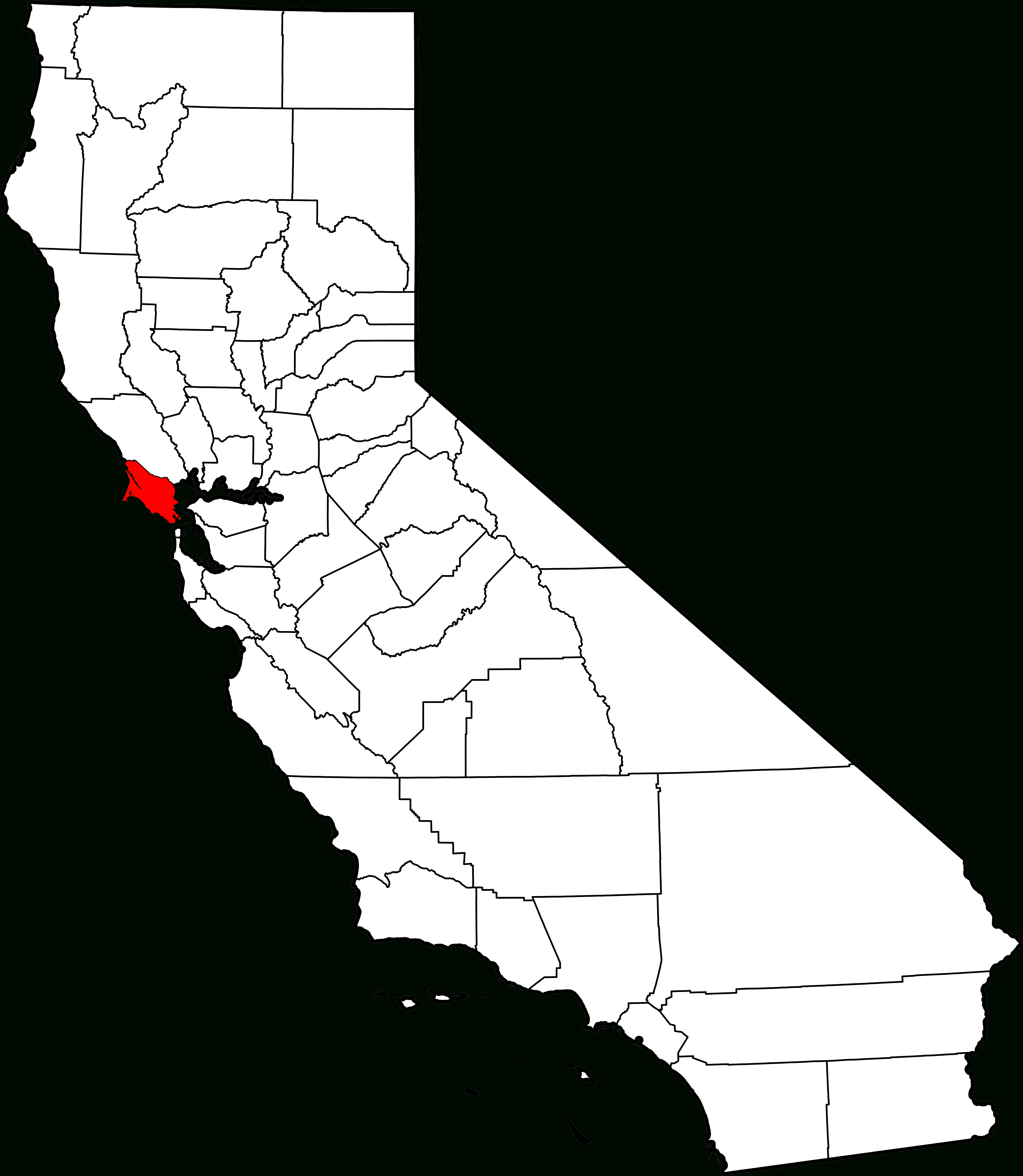 Fichier:map Of California Highlighting Marin County.svg — Wikipédia - Marin County California Map