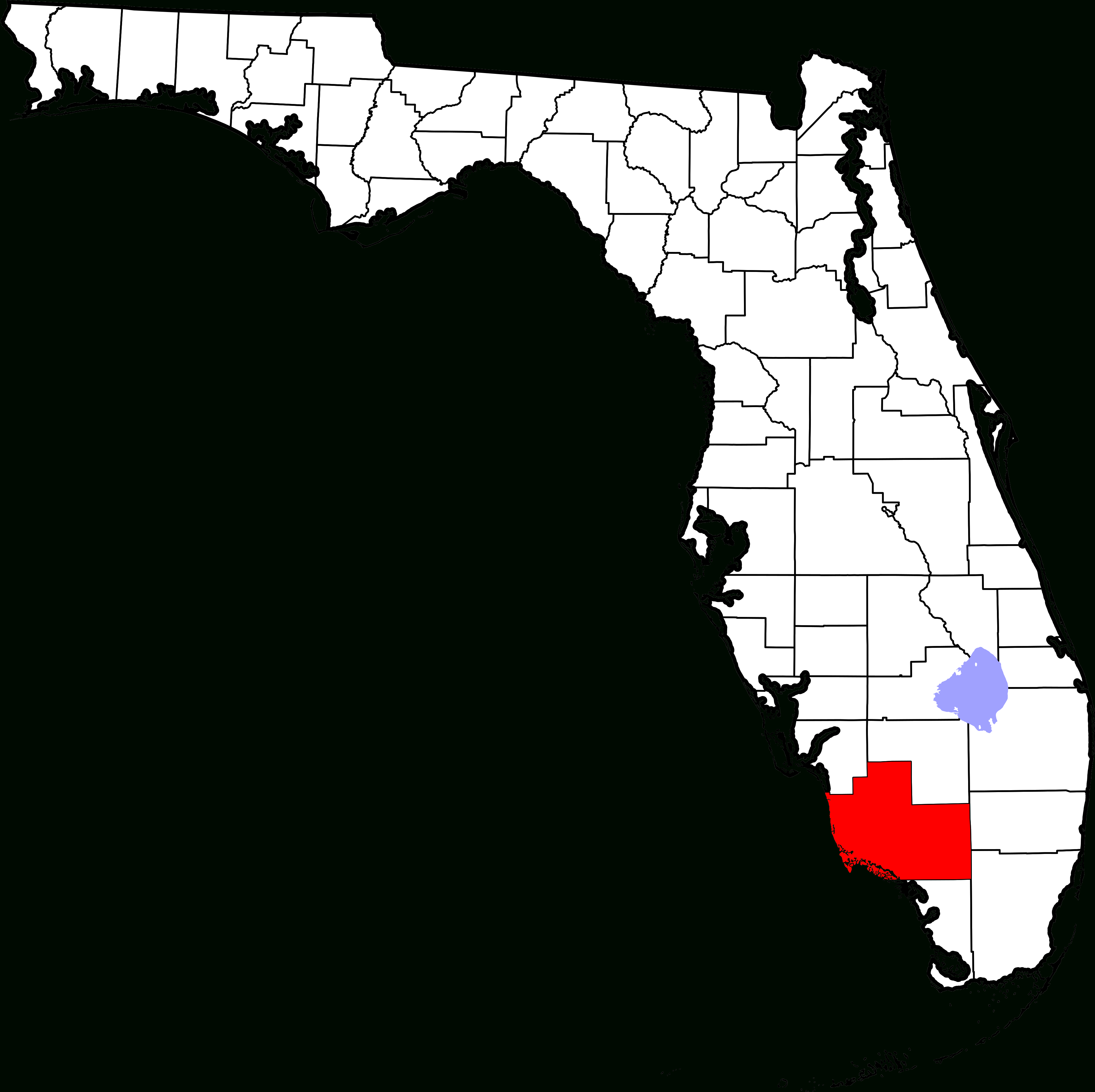 Fichier:map Of Florida Highlighting Collier County.svg — Wikipédia - Collier County Florida Map