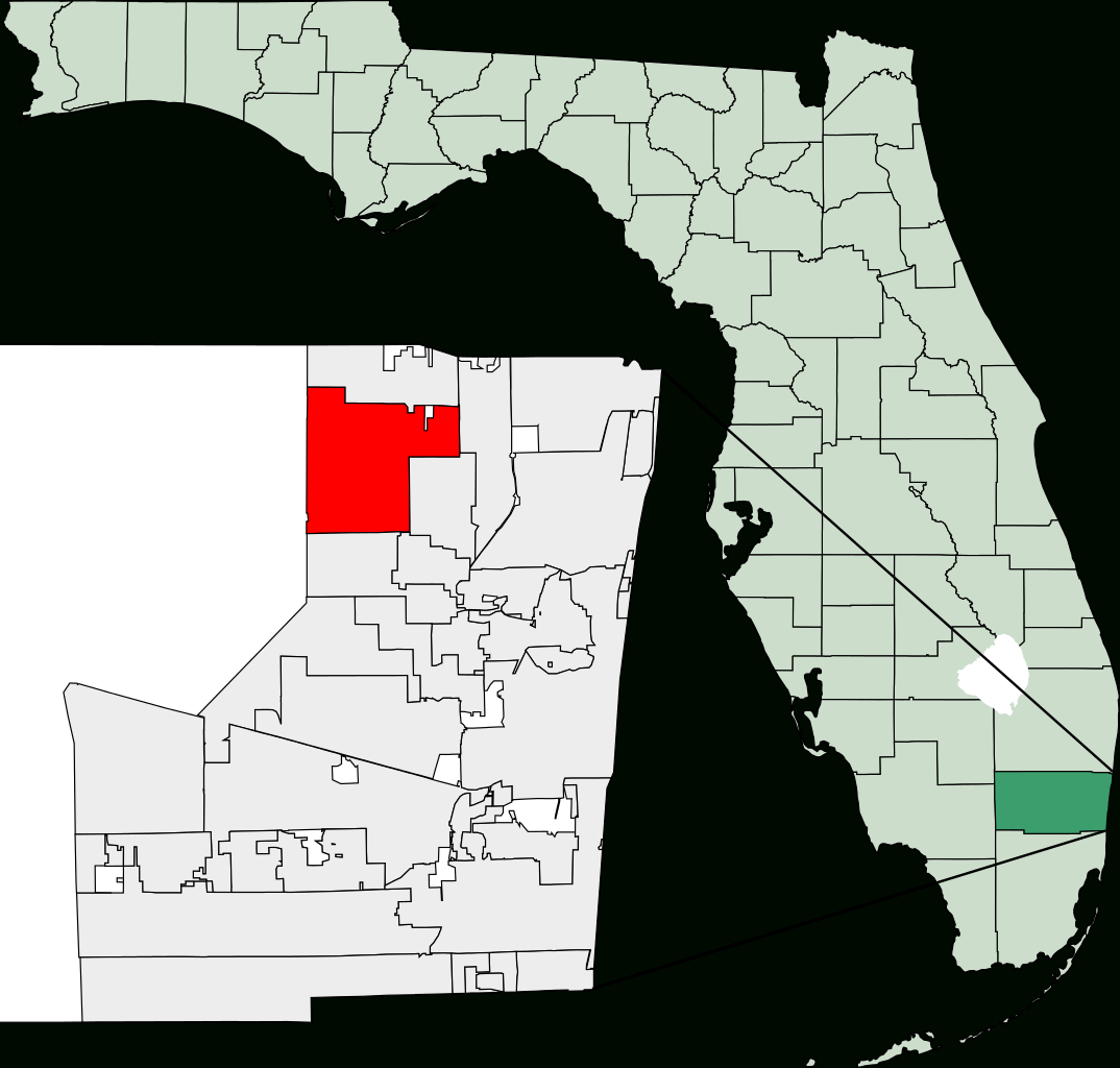 Fichier:map Of Florida Highlighting Coral Springs.svg — Wikipédia - Coral Springs Florida Map