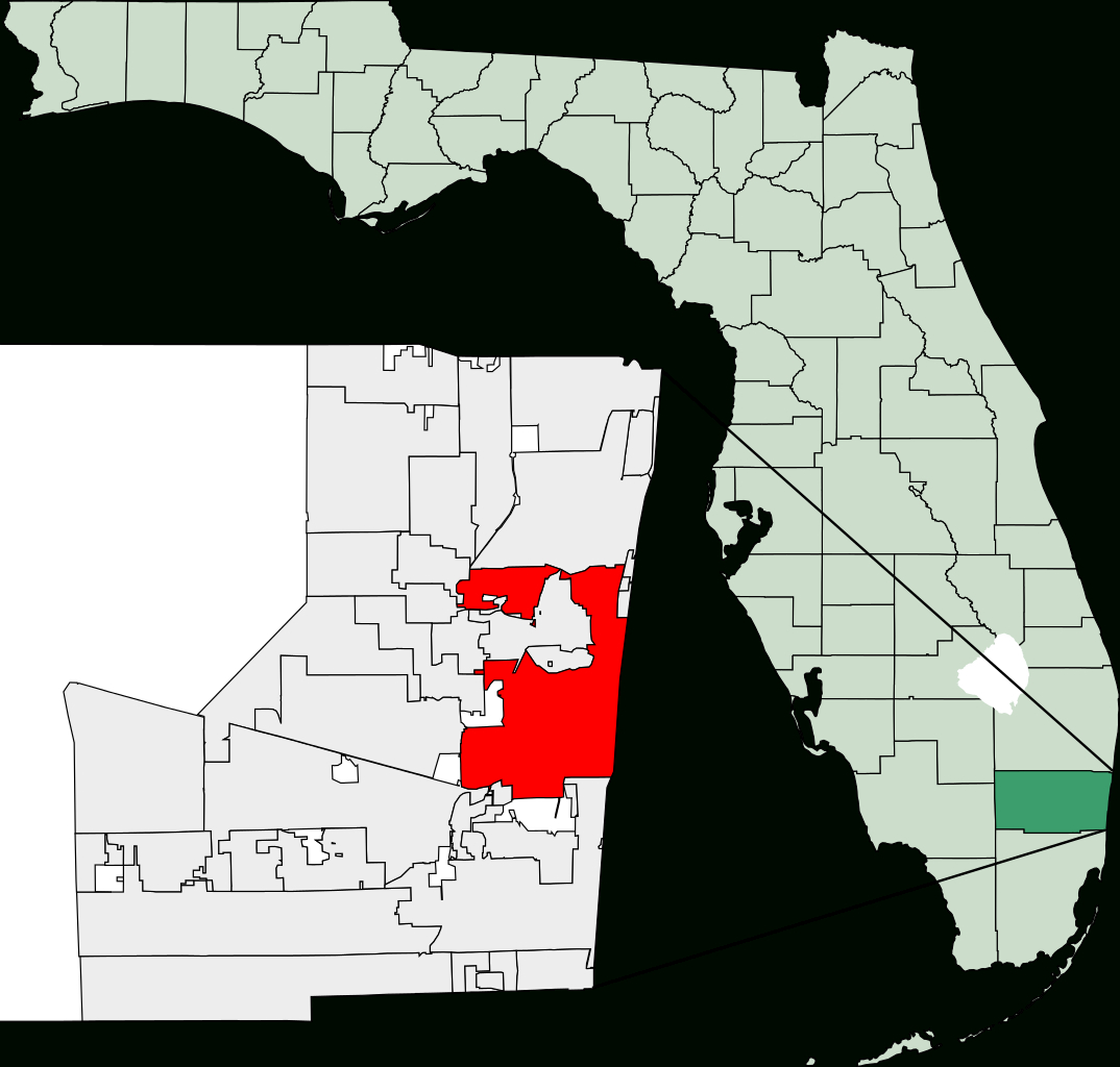 Fichier:map Of Florida Highlighting Fort Lauderdale.svg — Wikipédia - Where Is Fort Lauderdale Florida On The Map