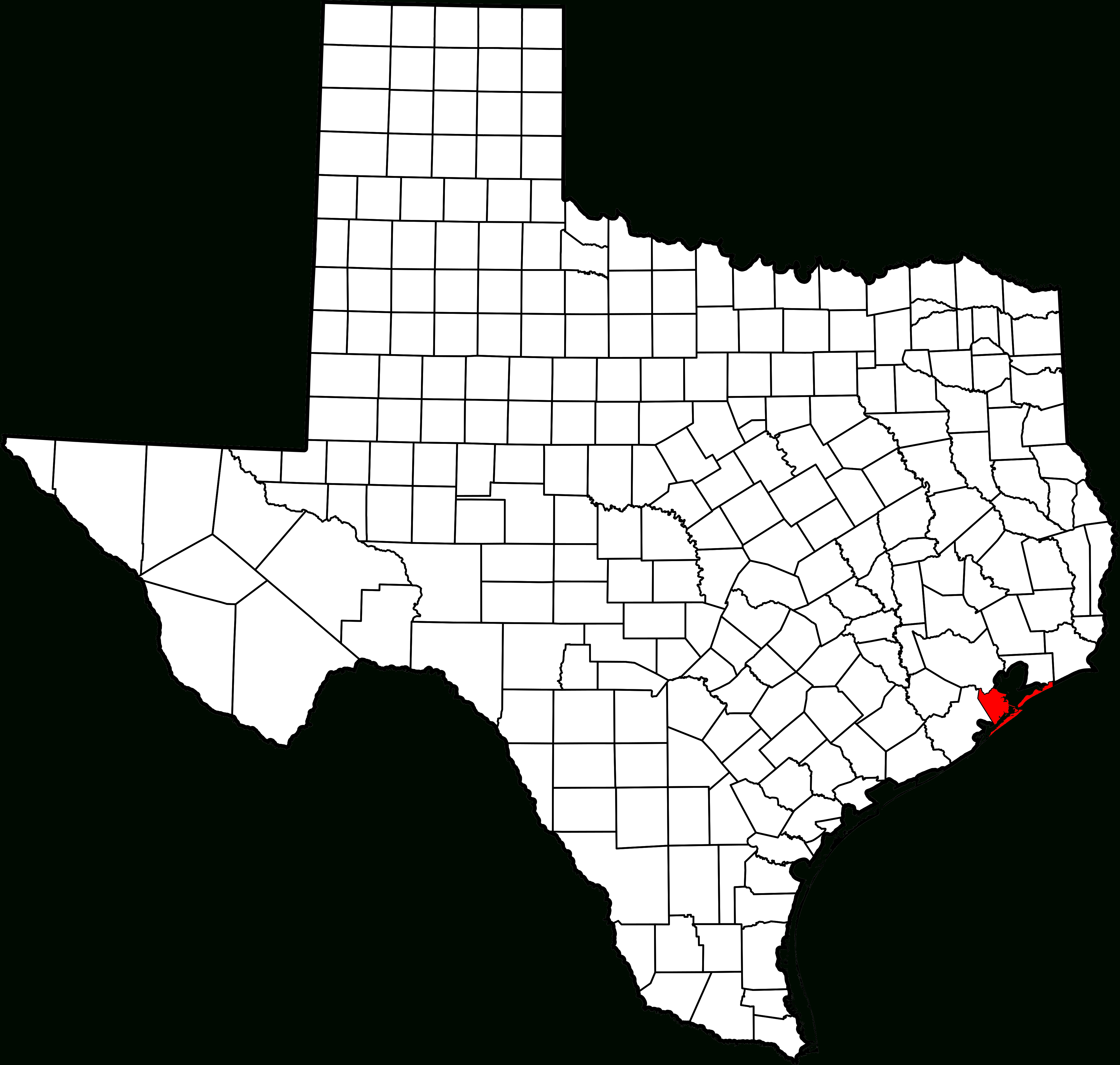 Fichier:map Of Texas Highlighting Galveston County.svg — Wikipédia - Texas Galveston Map